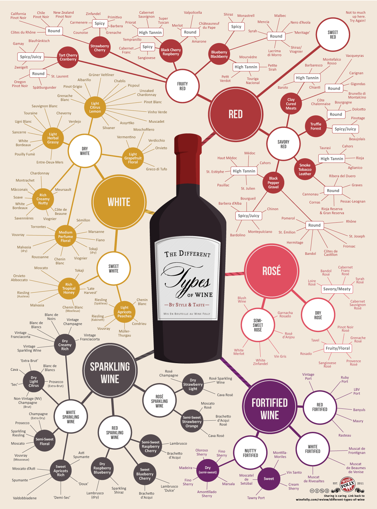 The Different Types of Wine Poster