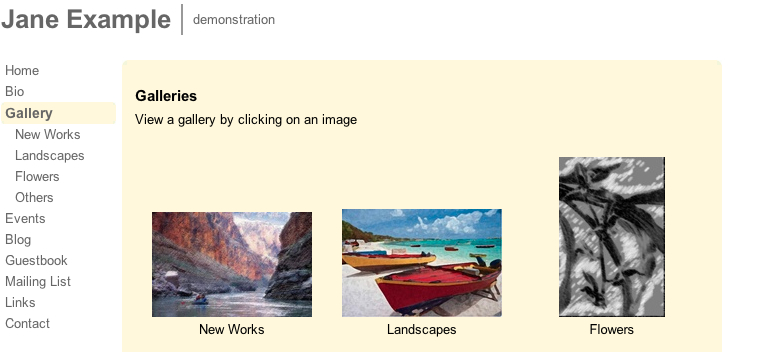 Sample Online Galleries