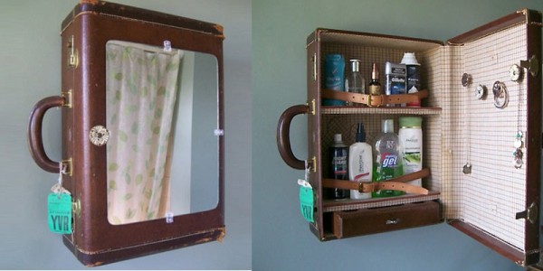 Luggage Turned Into Medicine Cabinet